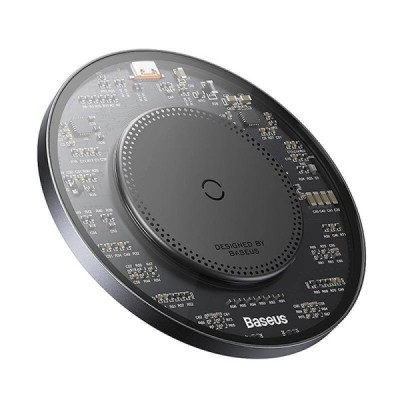 "Baseus" Simple 2 Wireless Charger беспроводное компактное зарядное устройство - черный (15W) | Vacins.lv