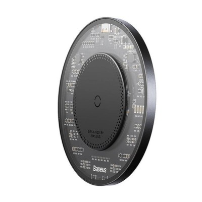 "Baseus" Simple 2 Wireless Charger беспроводное компактное зарядное устройство - черный (15W) | Vacins.lv
