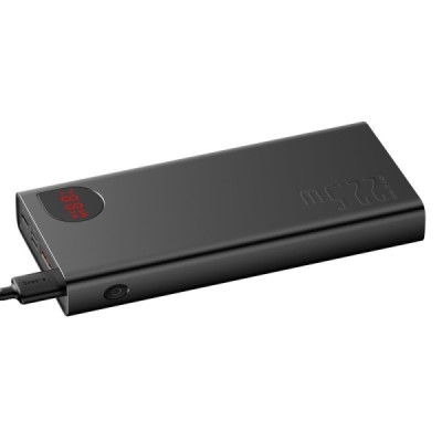 „Baseus“ Adaman Metal Fast Charge внешний аккумулятор - черный (20000 maH, 22,5 W) | Vacins.lv