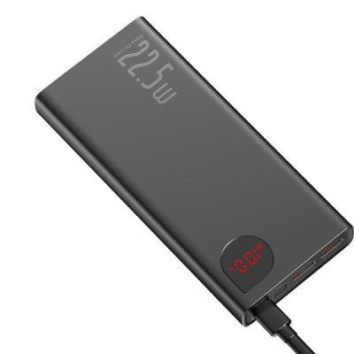 „Baseus“ Adaman Metal Fast Charge внешний аккумулятор - черный (20000 maH, 22,5 W) | Vacins.lv