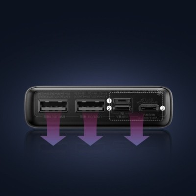 „Baseus“ Adaman Metal Fast Charge внешний аккумулятор - черный (20000 maH, 22,5 W) | Vacins.lv