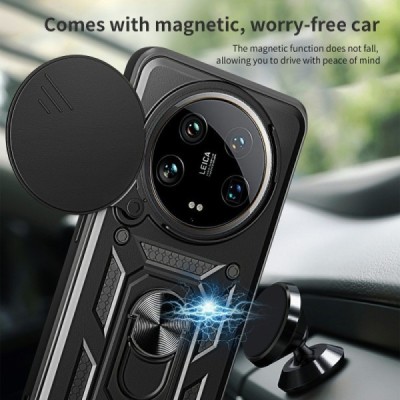 "Kickstand" Xiaomi 14 Ultra усиленная защита – черный, чехол – вставка | Vacins.lv
