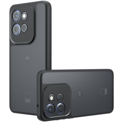 "Mofan" прозрачный твердый силиконовый (ТПУ) чехол - чёрный (Motorola Edge 60 Neo / Edge 50 Neo / Moto S50 / ThinkPhone 25)