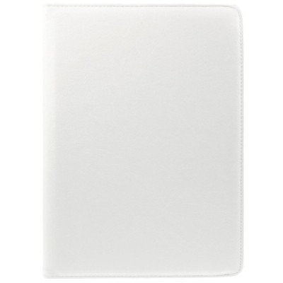 Apple iPad Air 2 solīds atvēramais balts ādas futrālis (360°) - statīvs / Vacins.lv