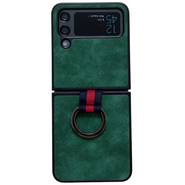 "Kadem" Ring Kickstand cieta plastmasa apvalks - zaļš (Galaxy Z Flip4)