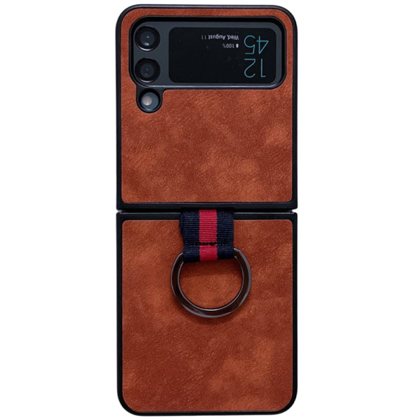 "Kadem" Ring Kickstand чехол из твердого пластика - коричневый (Galaxy Z Flip4)