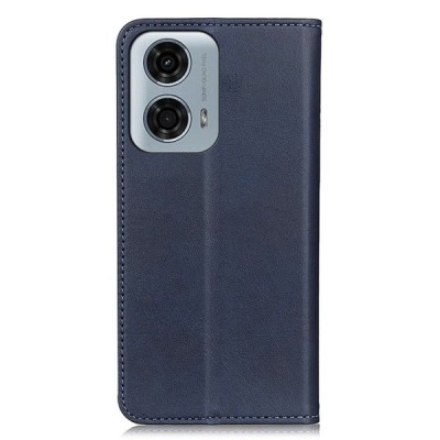 Motorola Moto E14 4G / G04 4G / G04s 4G / G24 4G "Split" синий кожаный чехол-книжка | Vacins.lv