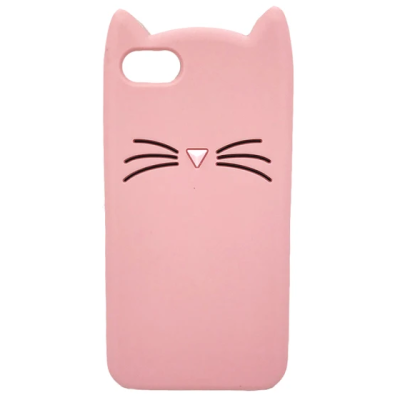 Apple iPhone 7 (iPhone 8, SE 2020) „Kingxbar“ Cat твердый силиконовый чехол из TPU розовый | Vacins.lv