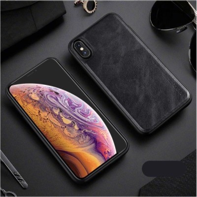 „X-Level“ Vintage Apple iPhone X (iPhone Xs) melns ādas apvalks | Vacins.lv