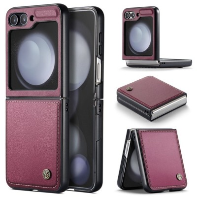 Samsung Galaxy Flip7 FE / Flip6 „CaseMe“ Leather пластиковый бордовый  чехол | Vacins.lv