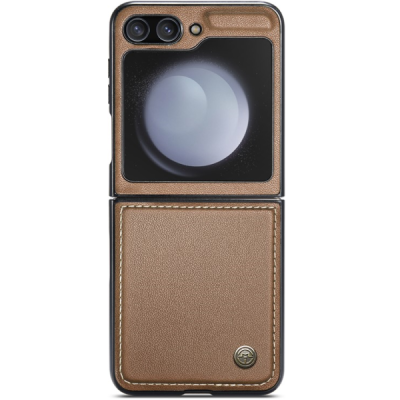 Samsung Galaxy Flip7 FE / Flip6 „CaseMe“ Leather brūns plastika apvalks | vacins.lv