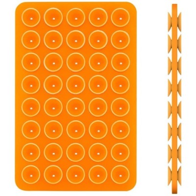 "Suction Pad" универсальный силиконовый коврик на присоске (держатель) - оранжевый | Vacins.lv