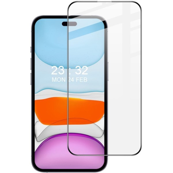 "IMAK" Tempered Glass pilnīgi aizsedzams ekrāna aizsargstikls - melns (iPhone 16 Pro)