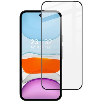 Google Pixel 9a "IMAK" Tempered Glass усиленная защита, черное защитное стекло с полным покрытием | Vacins.lv
