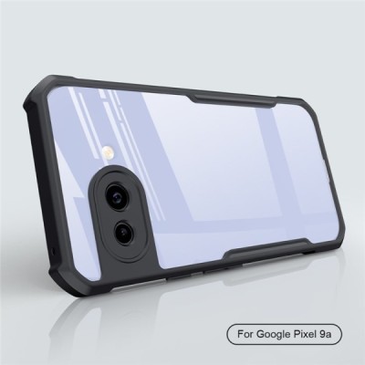 Google Pixel 9a "XUNDD" прозрачный твердый силиконовый чехол (TPU) и акрила с черной окантовкой | Vacins.lv