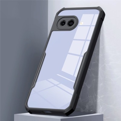 Google Pixel 9a "XUNDD" прозрачный твердый силиконовый чехол (TPU) и акрила с черной окантовкой | Vacins.lv