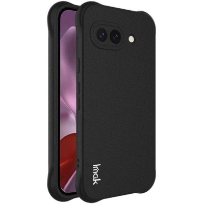 Google Pixel 9a "Imak" усиленный твердый Airbag силиконовый матовый чехол TPU - чёрный | Vacins.lv