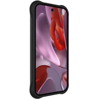 Google Pixel 9a "Imak" усиленный твердый Airbag силиконовый матовый чехол TPU - чёрный | Vacins.lv