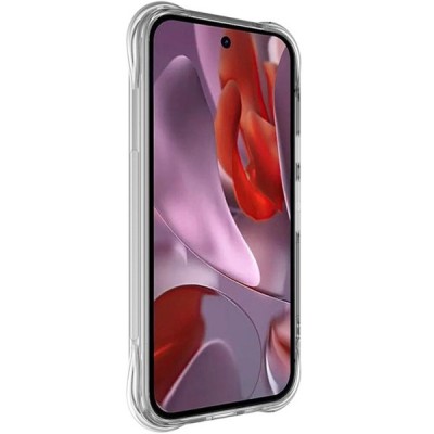 Google Pixel 9a "Imak" усиленный твердый силиконовый TPU airbag прозрачный чехол | Vacins.lv
