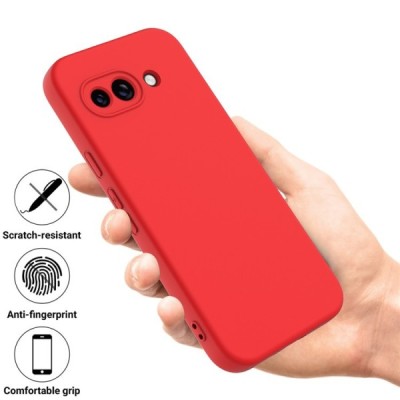 Google Pixel 9a "Shell" твердый (TPU) силиконовый чехол - красный | Vacins.lv
