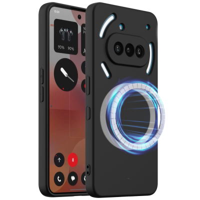 Nothing Phone 3a "Shell" MagSafe cieta silikona (TPU) melns apvalks | vacins.lv