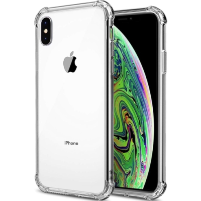 Apple iPhone X (iPhone Xs) pastiprinātas aizsardzības cieta silikona (TPU) dzidrs vāciņš | Vacins.lv