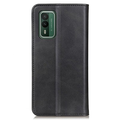 Nokia XR21 "Split" чёрный кожаный чехол-книжка | Vacins.lv