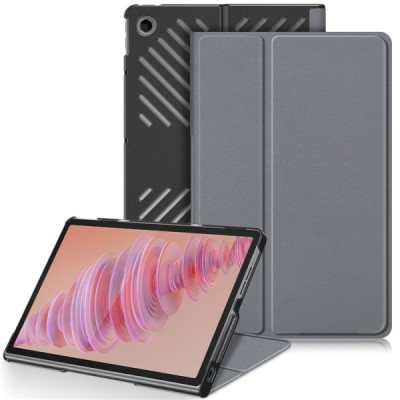 Lenovo Tab Plus 11,5 (TB351FU) серый кожаный чехол-книжка (складной) | Vacins.lv