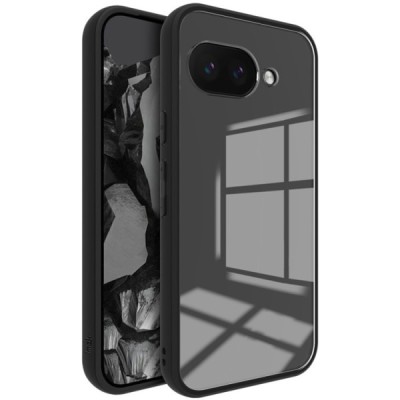 Google Pixel 9a "Imak" твердый силиконовый (TPU) прозрачный (с черной рамкой) чехол | Vacins.lv