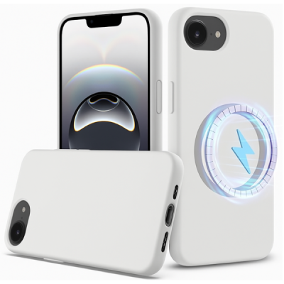 "Shell" MagSafe cieta silikona (TPU) apvalks - balts (iPhone 17e / 16e)