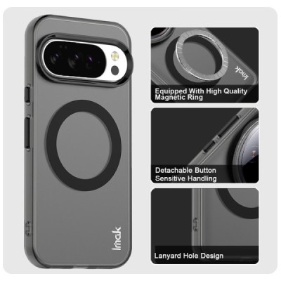 Google Pixel 10 / 10 Pro "IMAK" Candy MagSafe твердый силиконовый матовый (ТПУ) чехол - чёрный | Vacins.lv