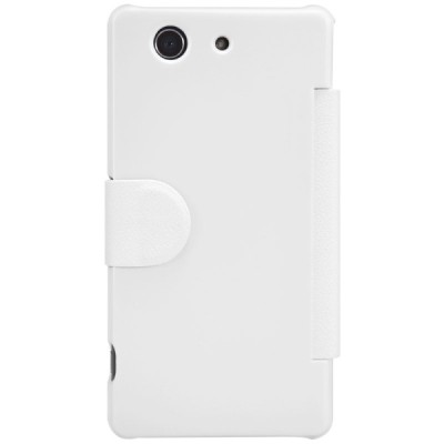 Nillkin Fresh Sony Xperia Z3 Compact (mini) atverčiamas baltas odinis dėklas - knygutė / Priedai.lt