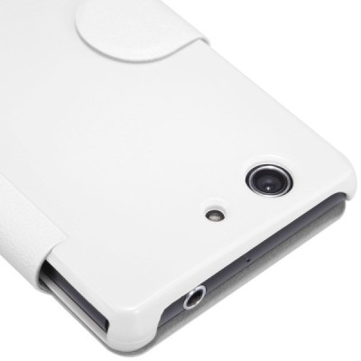 Nillkin Fresh Sony Xperia Z3 Compact (mini) atverčiamas baltas odinis dėklas - knygutė / Priedai.lt