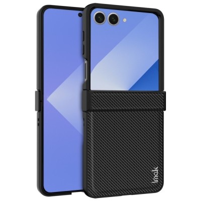 Samsung Galaxy Flip7 "IMAK" Carbon Fiber melns plastika apvalks | vacins.lv