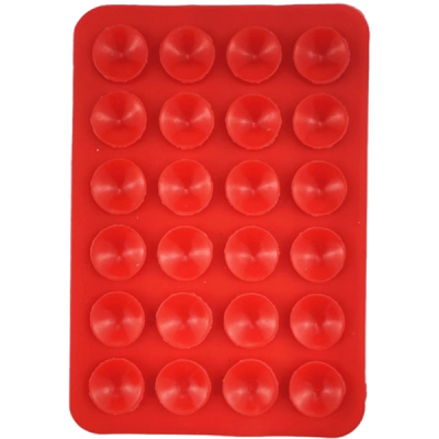 "Suction Pad" Mini universāls pielīmēts silikona piesūcekņa paklājiņš (turētājs) - sarkans | Vacins.lv