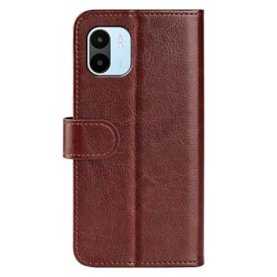 Xiaomi Redmi A1 открываемый коричневый кожаный чехол - книжка | Vacins.lv