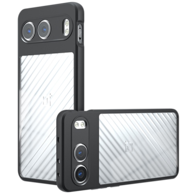 OnePlus Nord 4 "Mofan" caurspīdīgs cieta silikona (TPU) apvalks - melns | vacins.lv