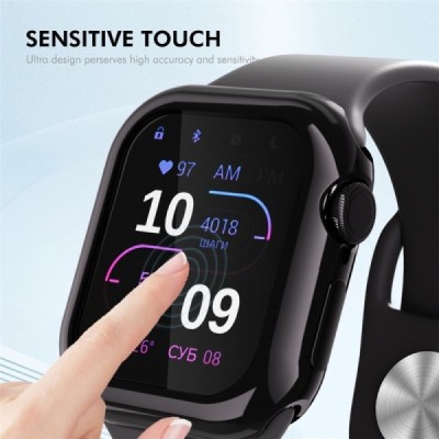 Apple Watch Series 10 46mm Tempered Glass melns ekrāna aizsargstikls | Vacins.lv