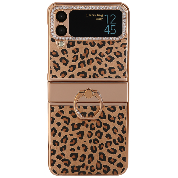 „Fashion“ Kickstand твердый силиконовый (TPU) чехол - золотой (Galaxy Z Flip4)