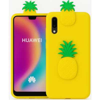 Huawei P20 „Squezy“ Pineapple cieta silikona (TPU) dzeltens apvalks | vacins.lv