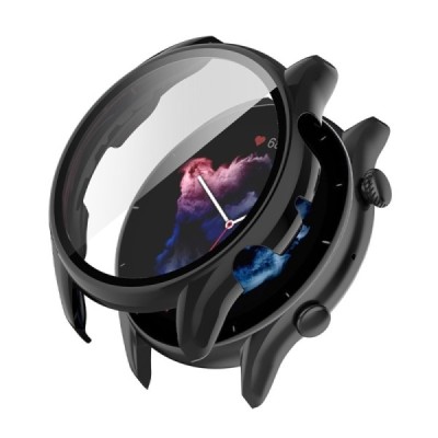 Cietā silikona (TPU) Huami Amazfit GTR 3 / GTR 3 Pro melns apvalks priekš viedpulksteņa | Vacins.lv