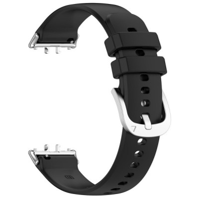 Твердый силиконовый чёрный браслет (TPU) для умных часов Samsung Galaxy Fit3 | Vacins.lv