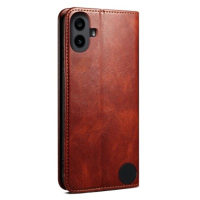 Nothing CMF Phone 1 „Crazy Horse“ коричневый кожаный чехол-книжка | Vacins.lv