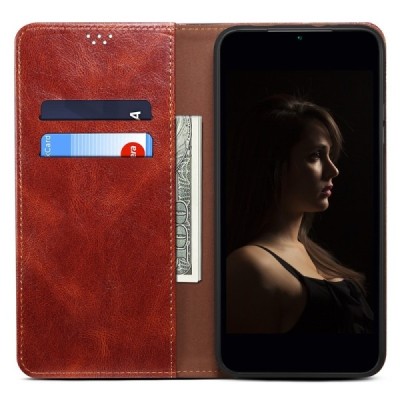 Nothing CMF Phone 1 „Crazy Horse“ коричневый кожаный чехол-книжка | Vacins.lv
