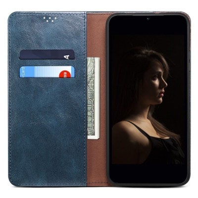 Nothing CMF Phone 1 „Crazy Horse“ синий кожаный чехол-книжка | Vacins.lv