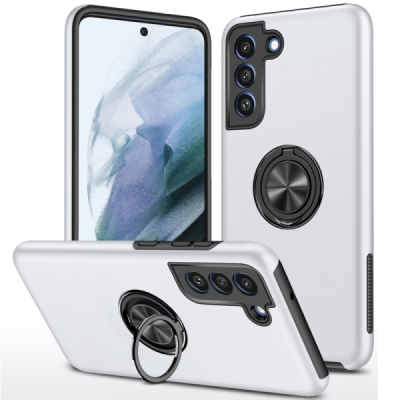 Samsung Galaxy S21 FE „Fashion“ Kickstand твердый силиконовый чехол TPU серебристый цвета | Vacins.lv
