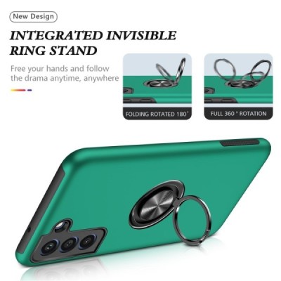 Samsung Galaxy S21 FE „Fashion“ Kickstand cieta silikona (TPU) zaļš apvalks | vacins.lv