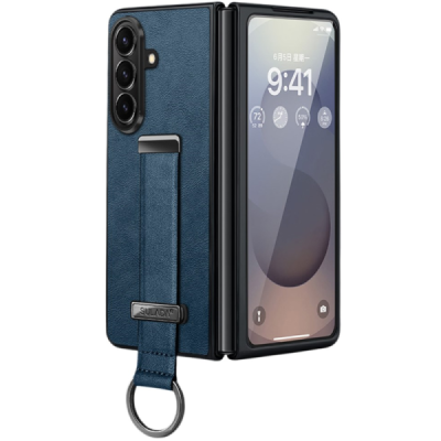 „Sulada“ Leather Kickstand Samsung Galaxy Fold7 синий кожаный чехол | Priedai.lt