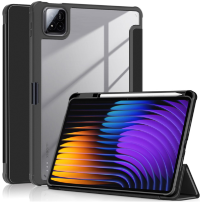 Xiaomi Pad 7 Pro Copernice чёрный кожаный чехол - книжка с местом для стилуса | Vacins.lv