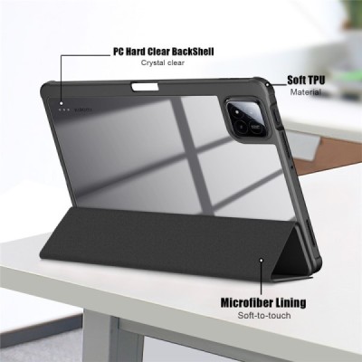 Xiaomi Pad 7 Pro Copernice чёрный кожаный чехол - книжка с местом для стилуса | Vacins.lv